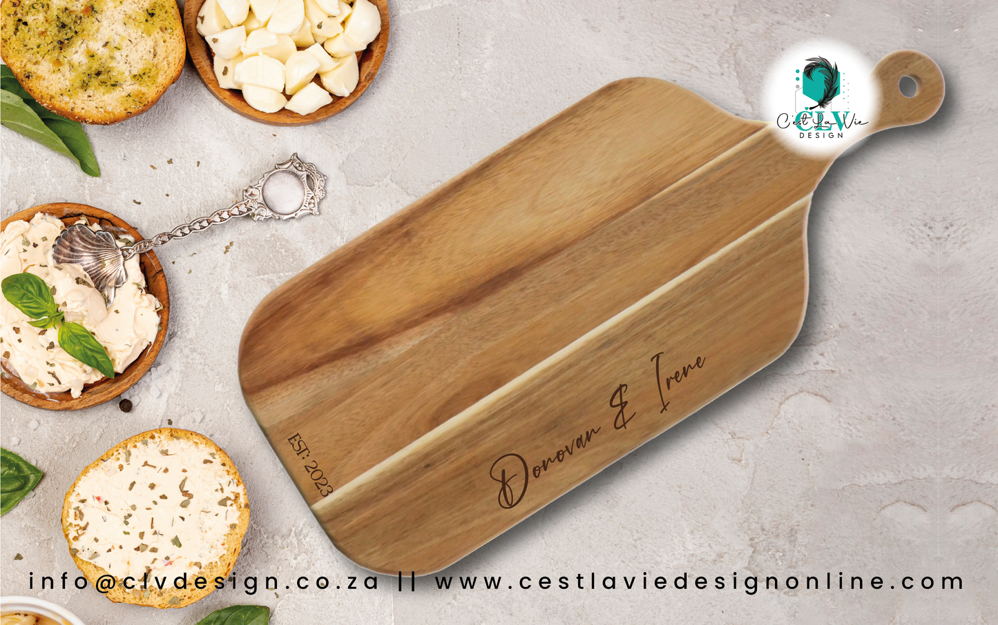 ACACIA WOOD PADDLE SERVING BOARD