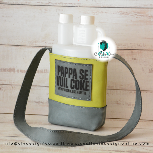 GENUINE LEATHER TWO TONE PATCH BETTIX BOTTLE HOLDER