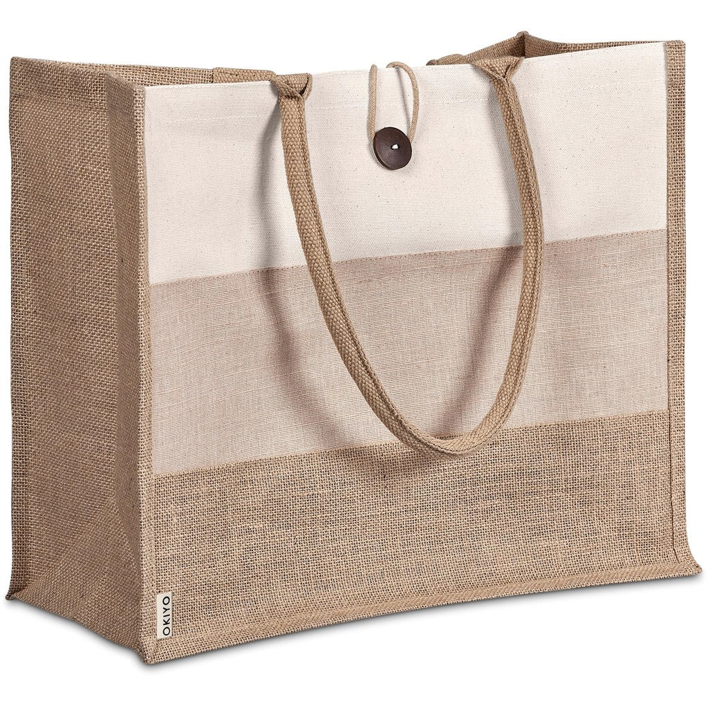 PERSONALISED FUKEI JUTE AND COTTON TOTE BAG