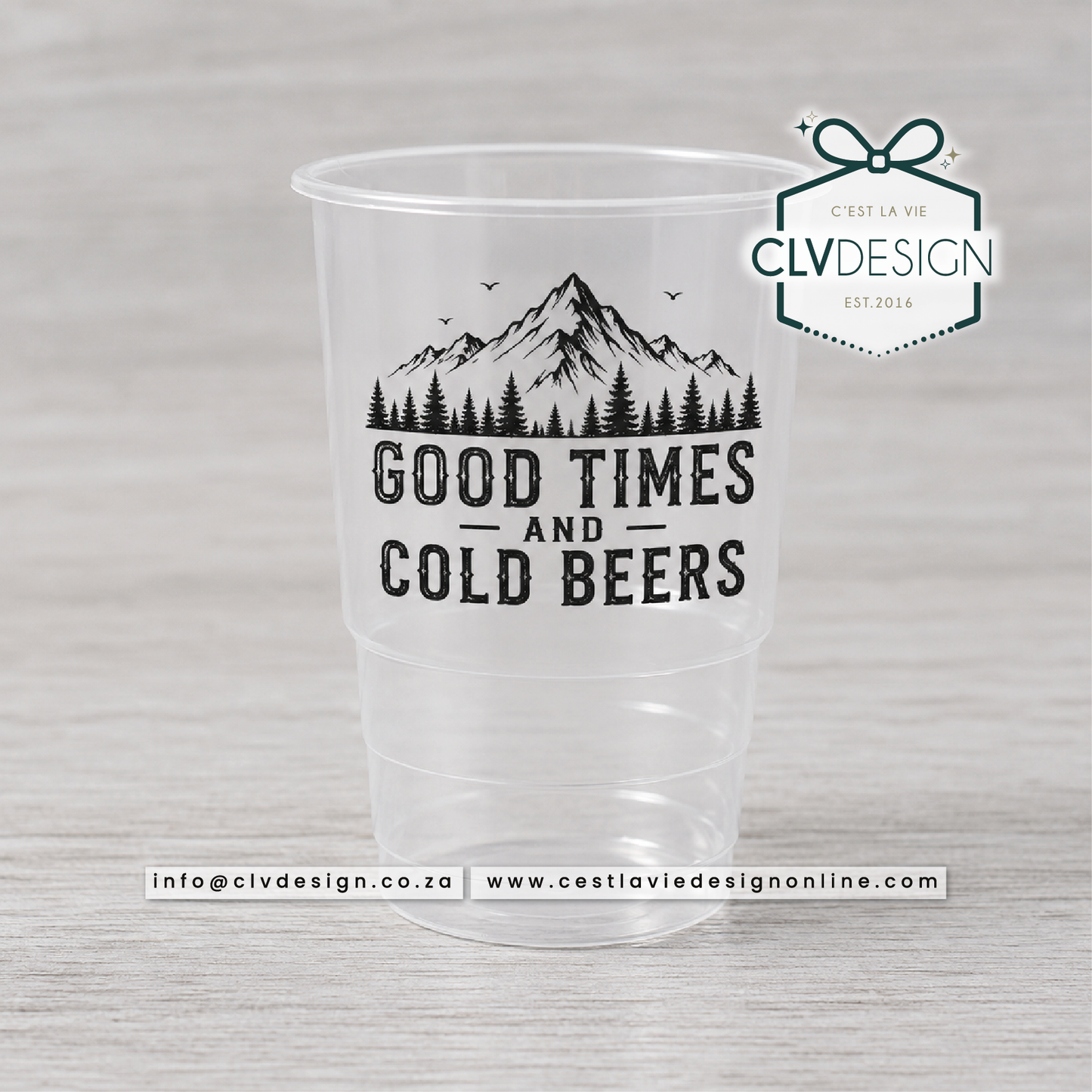 PERSONALISED DISPOSABLE 500ML PLASTIC BEER GLASS (MOQ 10 UNITS)