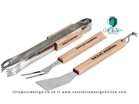 BAMBOO 3 PIECE BRAAI SET