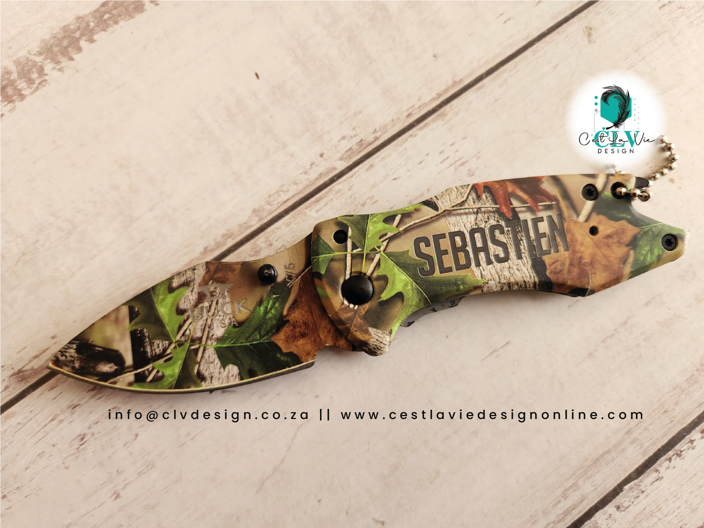 BUCK KNIFE WITH CAMO PRINT
