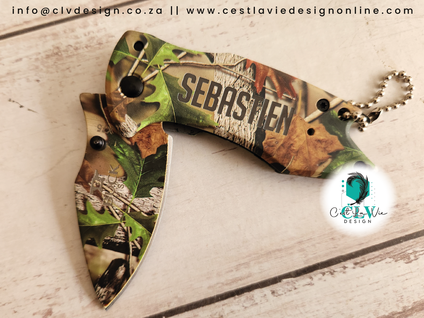 BUCK KNIFE WITH CAMO PRINT