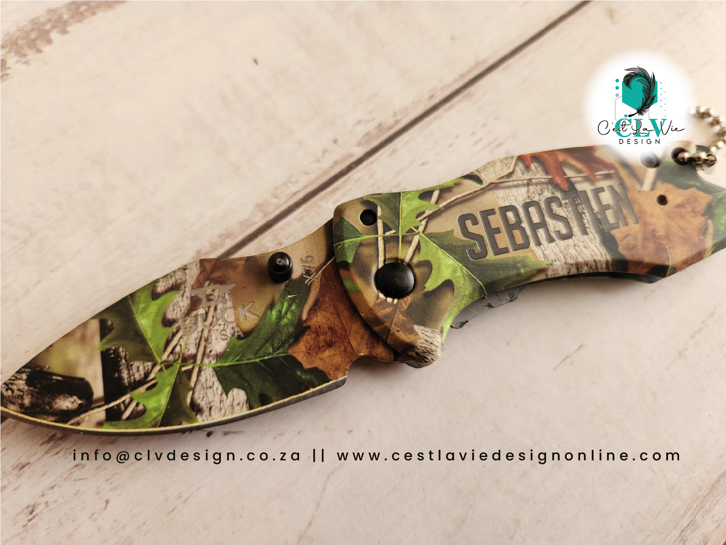 BUCK KNIFE WITH CAMO PRINT