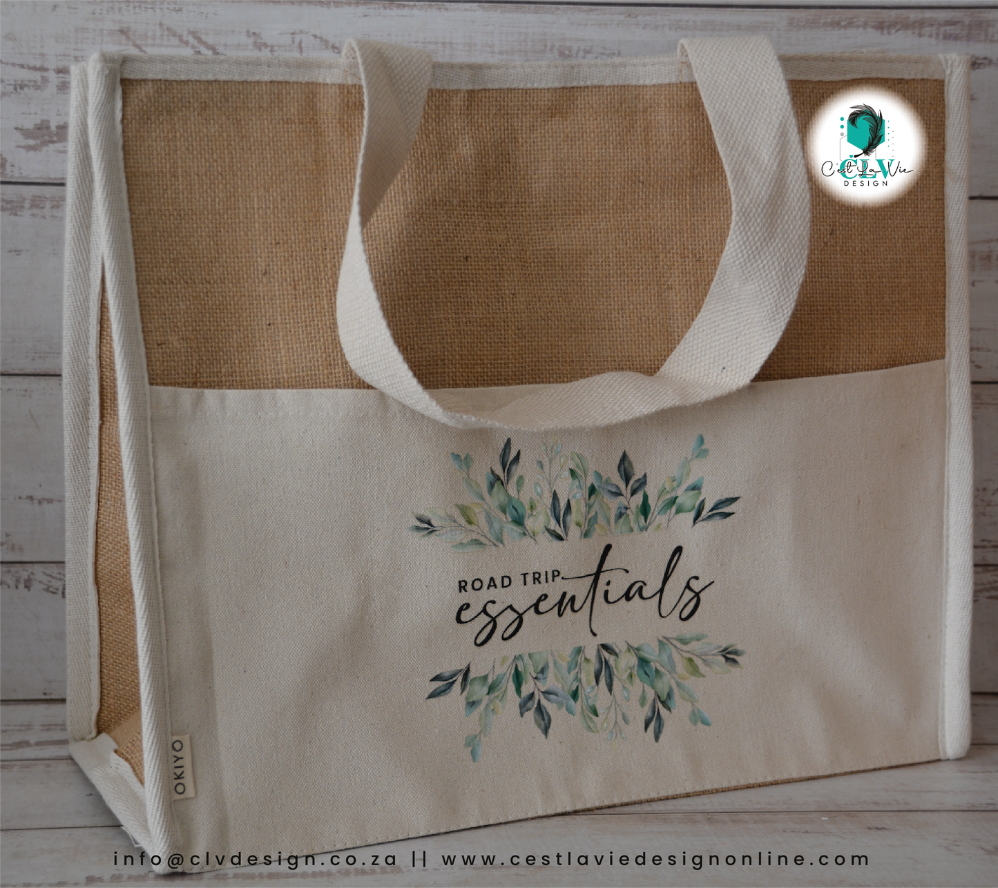 JUTE AND COTTON TOTE BAG COOLER