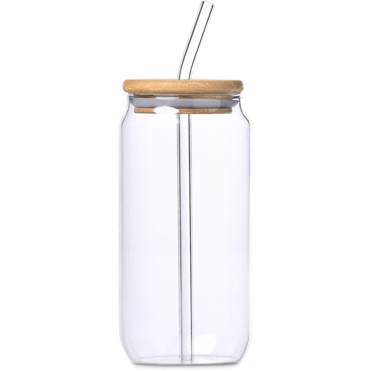 GLASS TUMBLER WITH STRAW (500ML)
