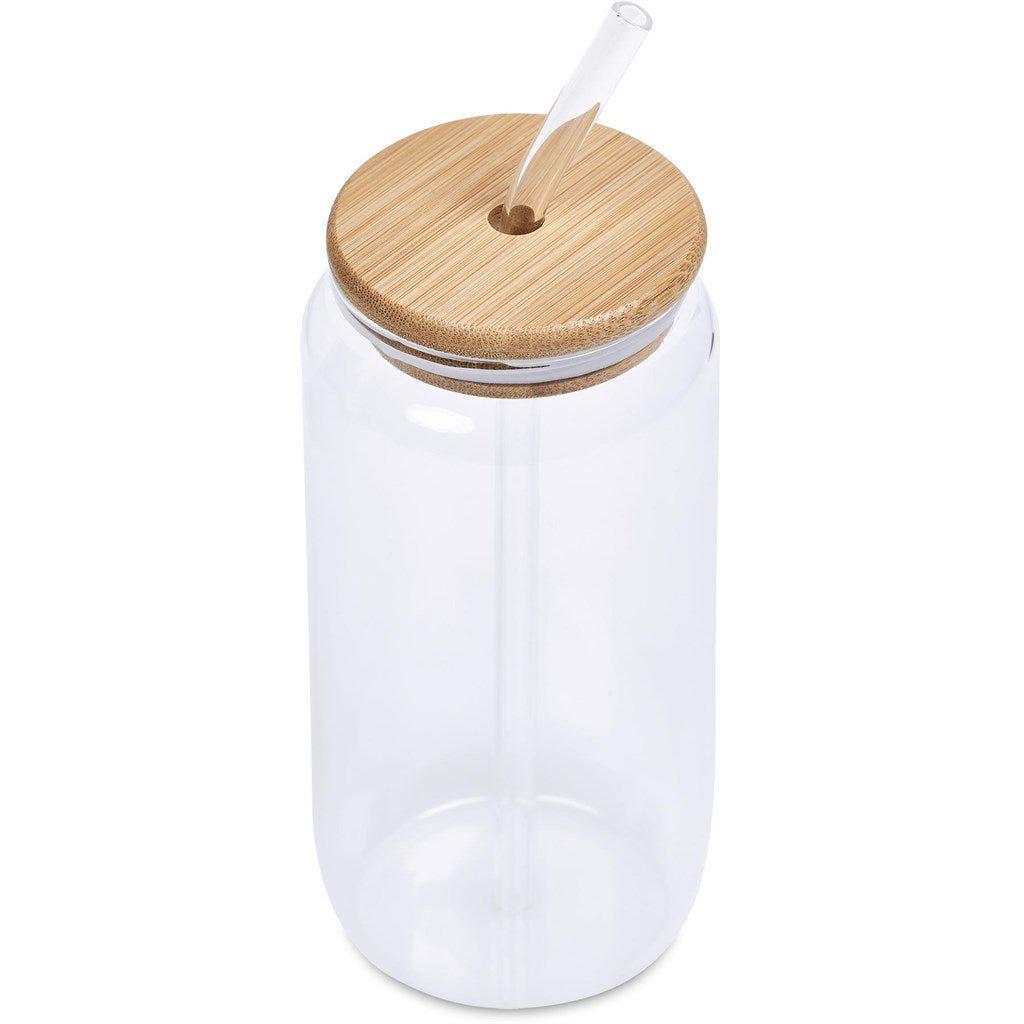 GLASS TUMBLER WITH STRAW (500ML)