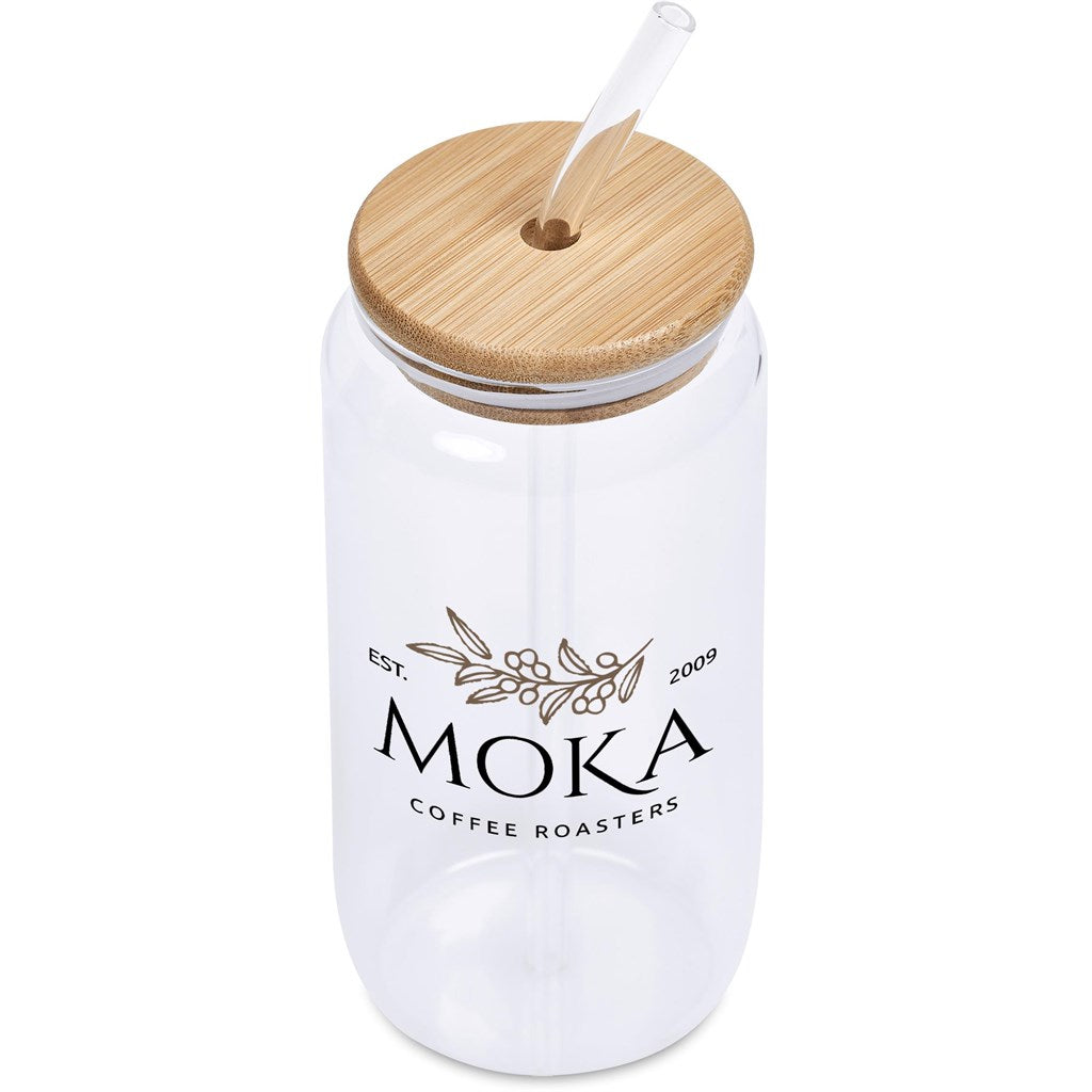 GLASS TUMBLER WITH STRAW (500ML)