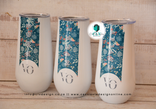 6OZ SMALL STEEL CHAMPAGNE FLUTE (PRINTED)