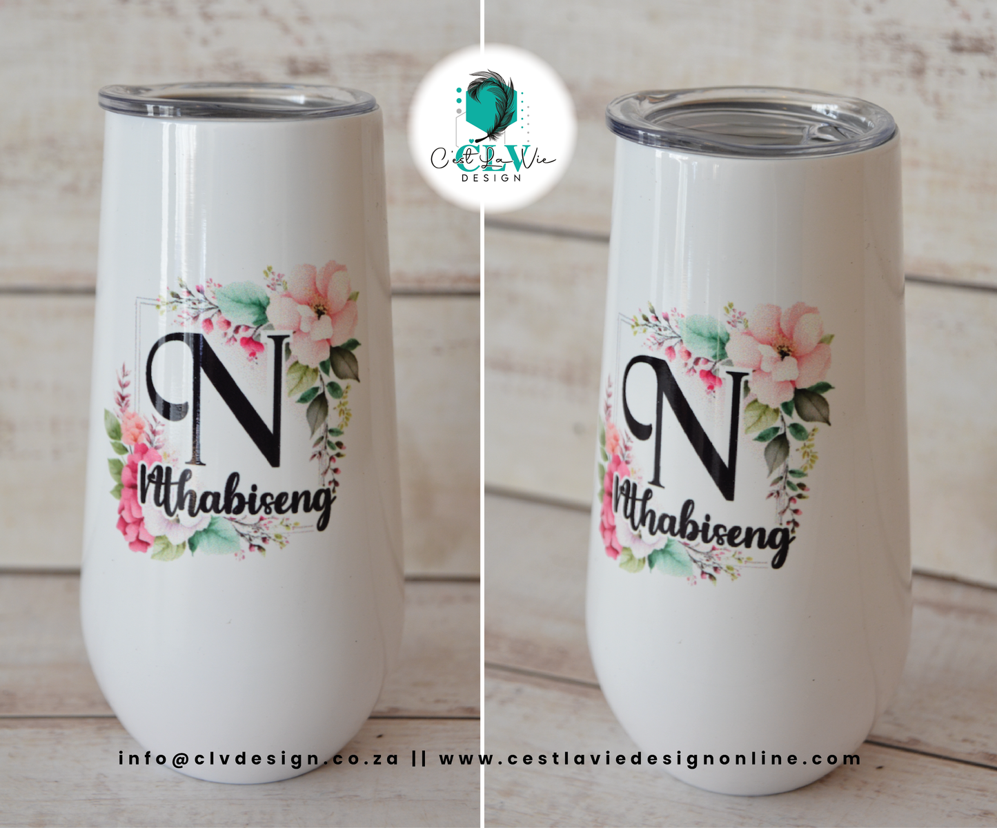 6OZ SMALL STEEL CHAMPAGNE FLUTE (PRINTED)