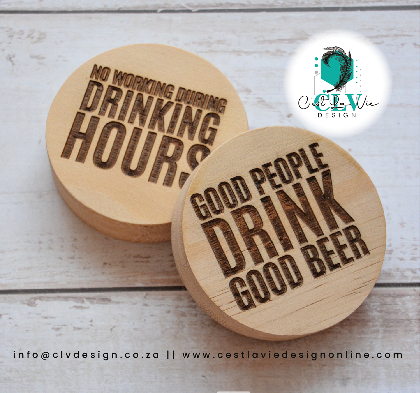 ROUND MAGNETIC WOOD BOTTLE OPENER