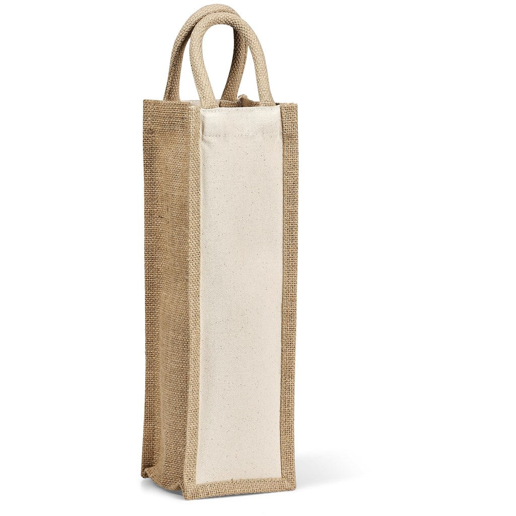 JUTE AND COTTON WINE BAG