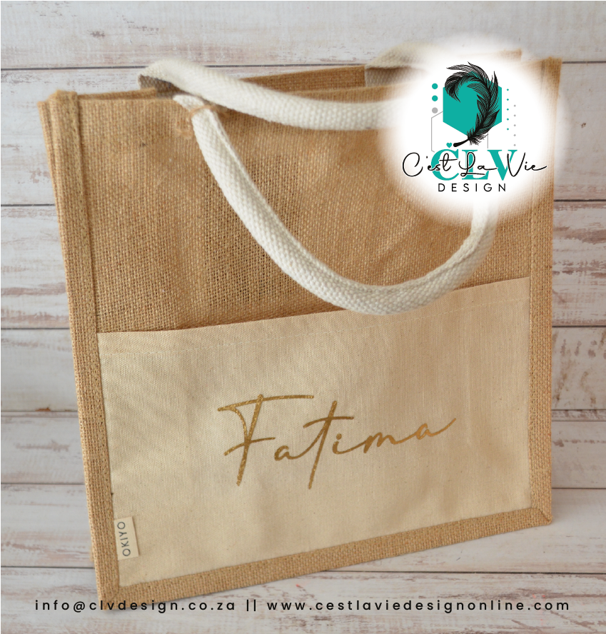 JUTE AND COTTON TOTE BAG