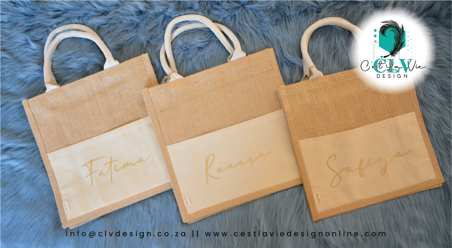 JUTE AND COTTON TOTE BAG
