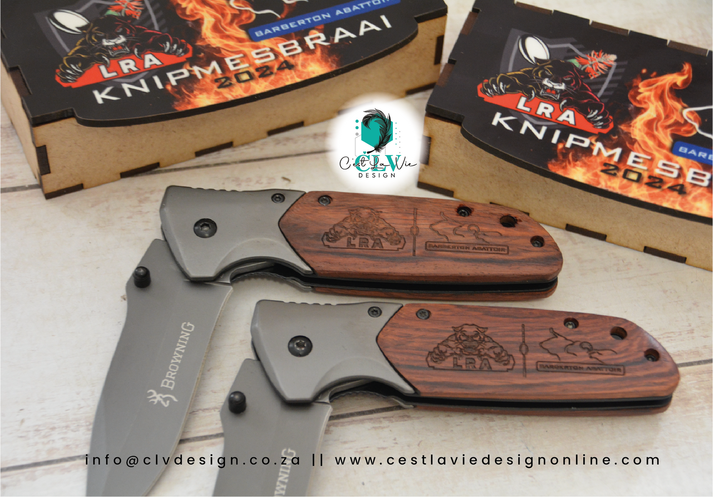 BROWNING LOCK KNIFE (RED WOOD FINISH)