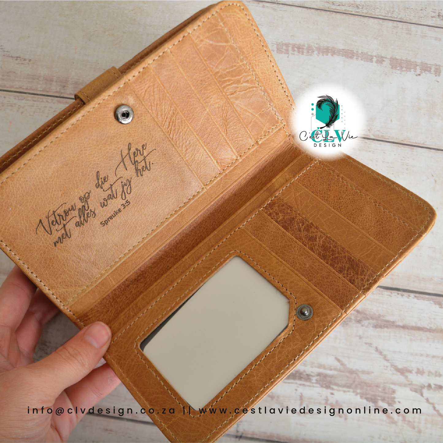 GENIUNE LEATHER LADIES BOOK WALLET (TAN)
