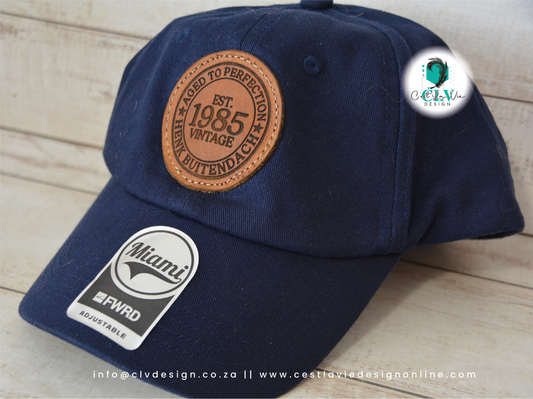 CAPS WITH LEATHER ENGRAVED PATCH (ADULTS)