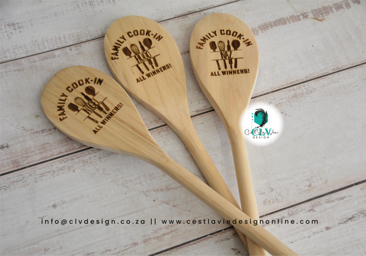 WOODEN SPOON WITH ENGRAVING