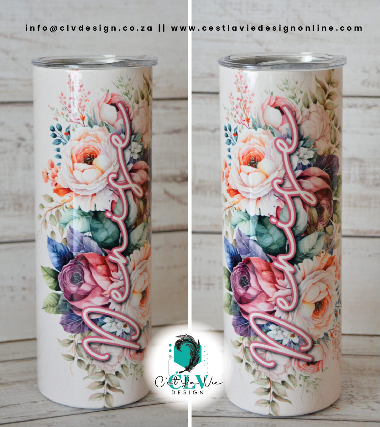 PERSONALISED STEEL SKINNY TUMBLER