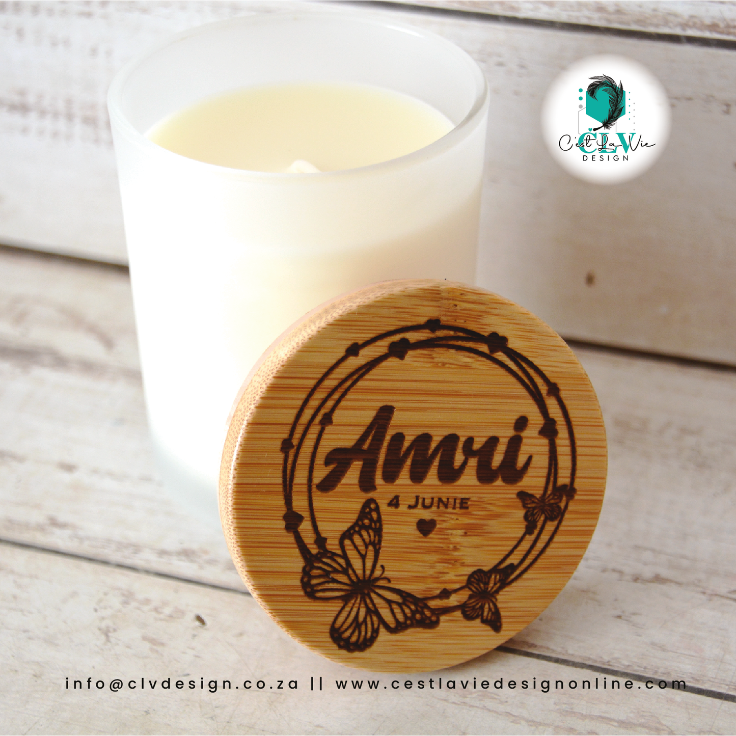 BAMBOO LID SCENTED CANDLE