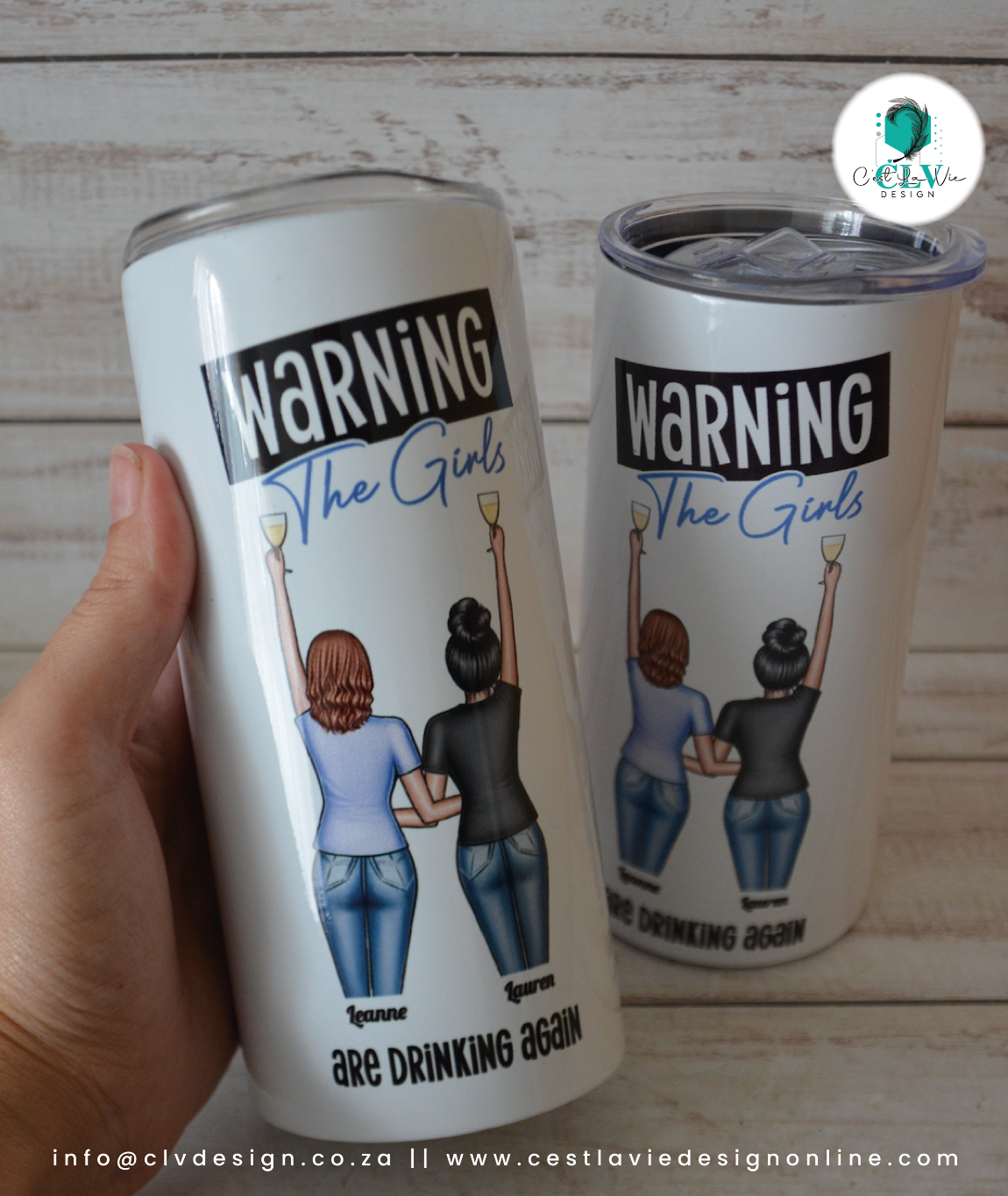 PERSONALISED STEEL SKINNY TUMBLER