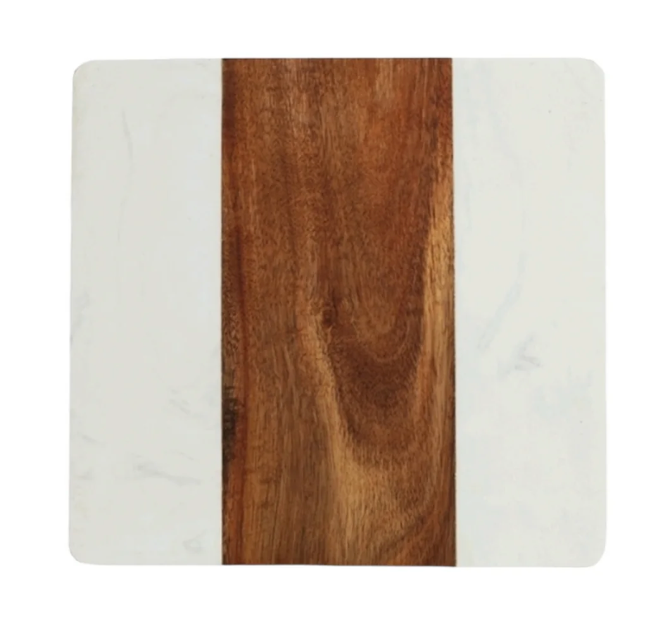 MARBLE AND ACACIA WOOD CUTTING BOARD (DIFFERENT SHAPES)