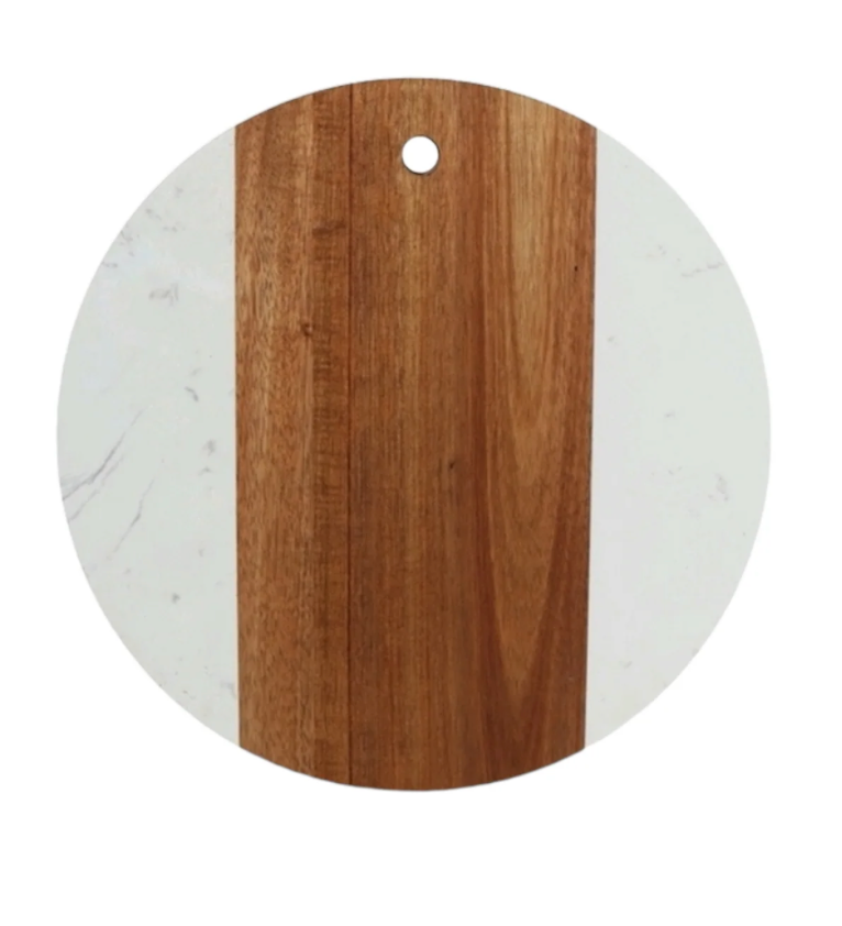 MARBLE AND ACACIA WOOD CUTTING BOARD (DIFFERENT SHAPES)