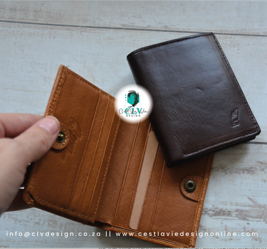 GENUINE LEATHER CAMEL MOUNTAIN CARD WALLET