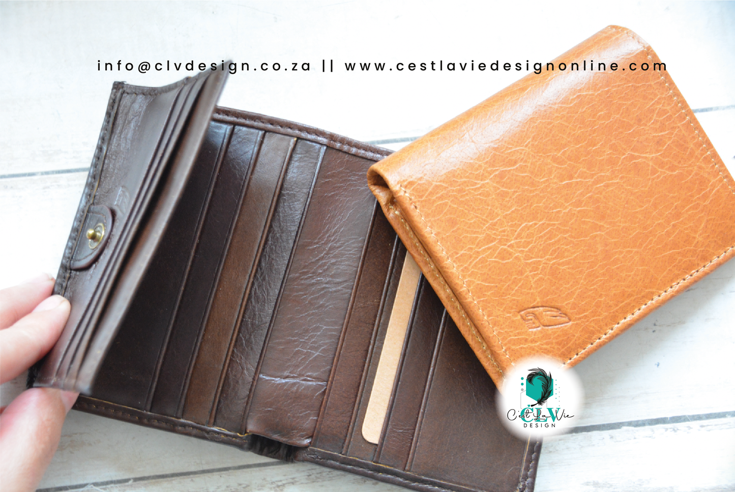 GENUINE LEATHER CAMEL MOUNTAIN CARD WALLET