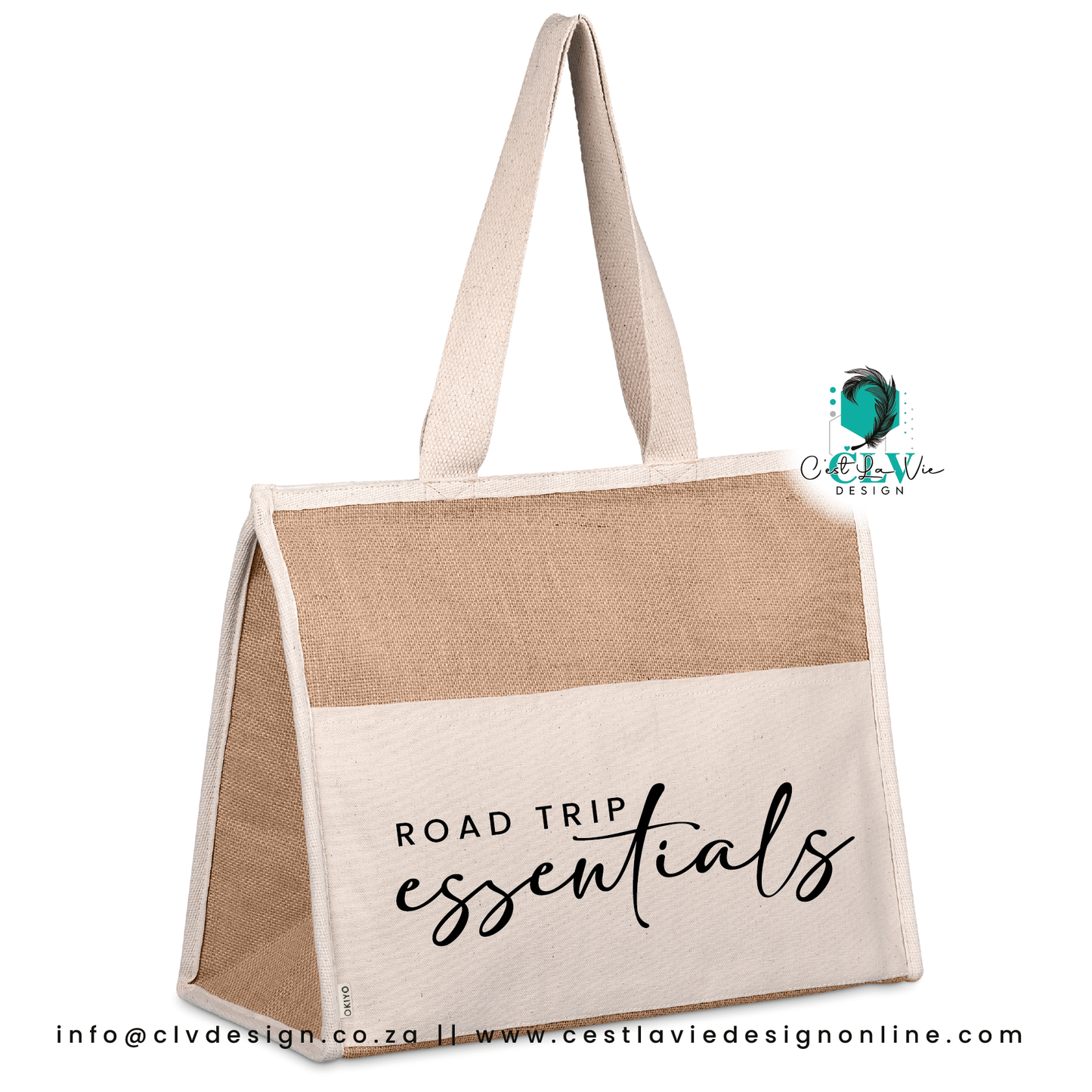 JUTE AND COTTON TOTE BAG COOLER