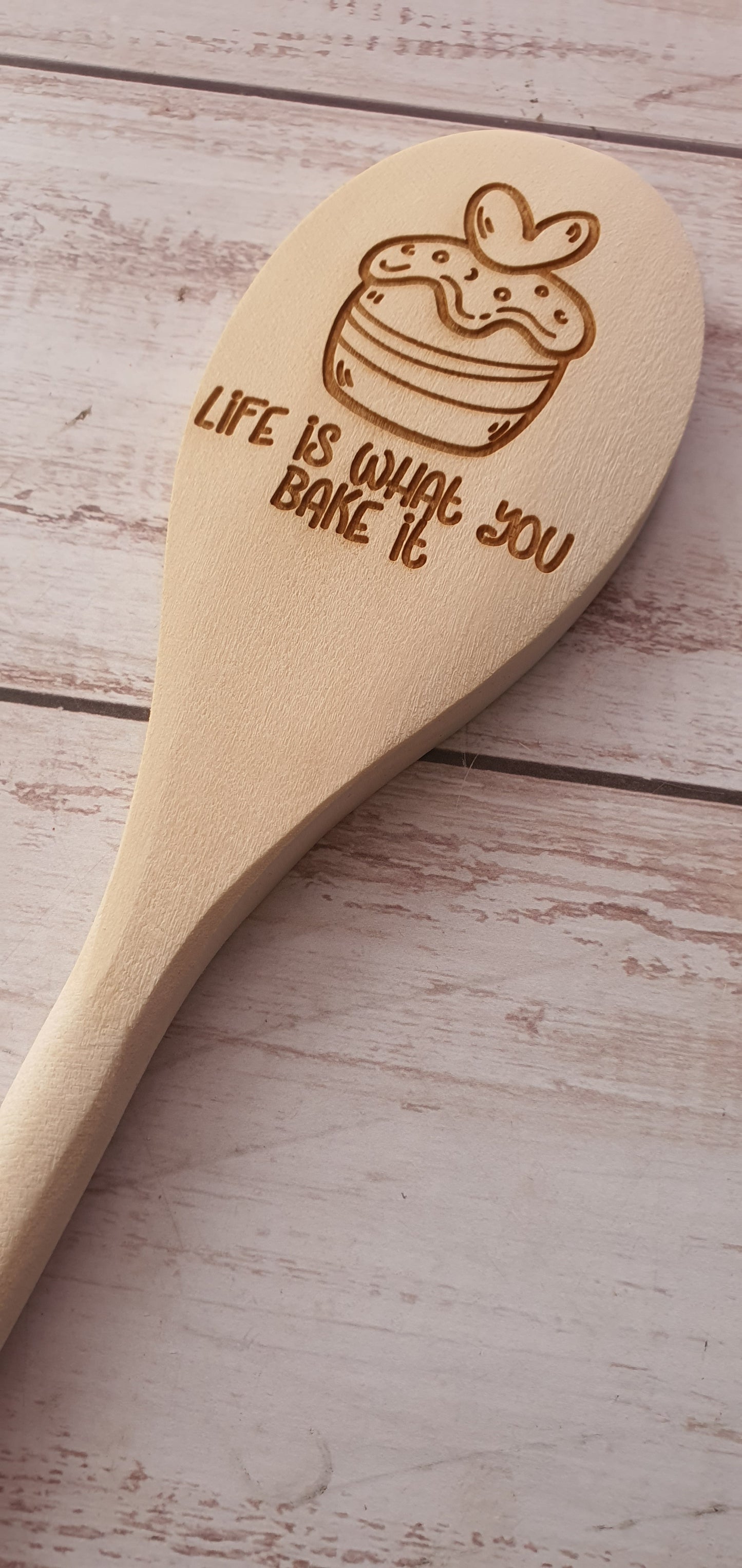 WOODEN SPOON WITH ENGRAVING
