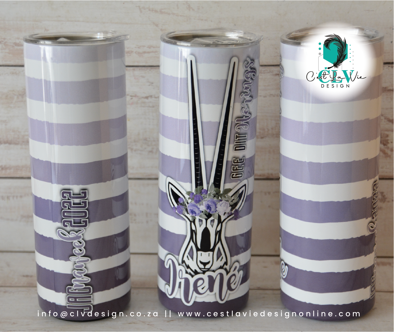 PERSONALISED STEEL SKINNY TUMBLER