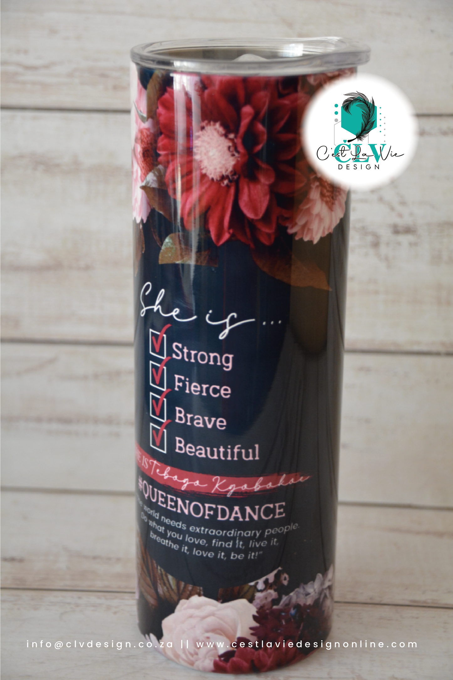PERSONALISED STEEL SKINNY TUMBLER