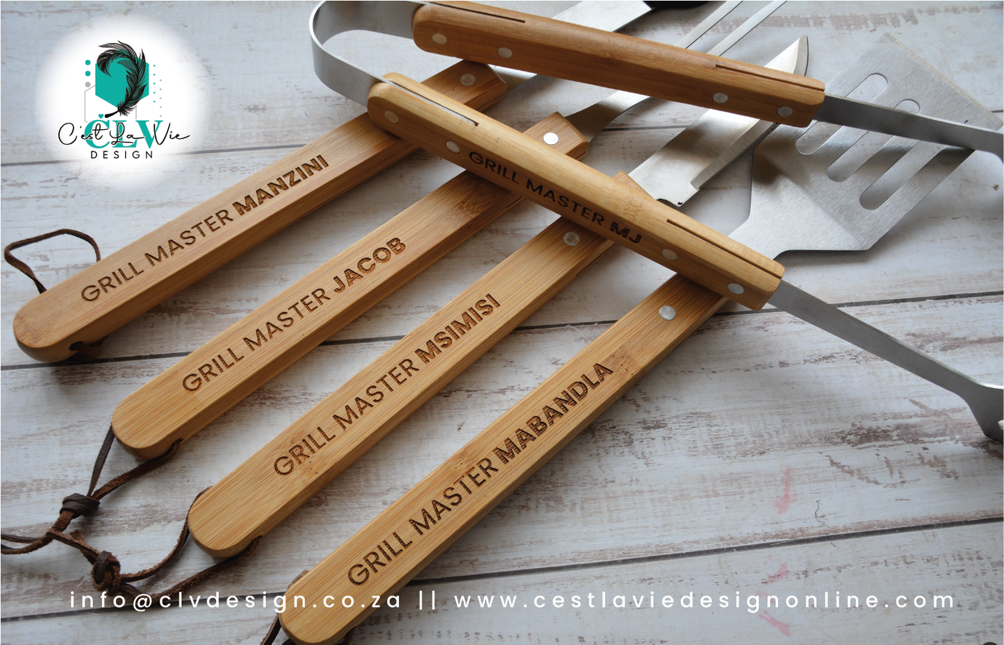 BAMBOO WOOD BRAAI SET