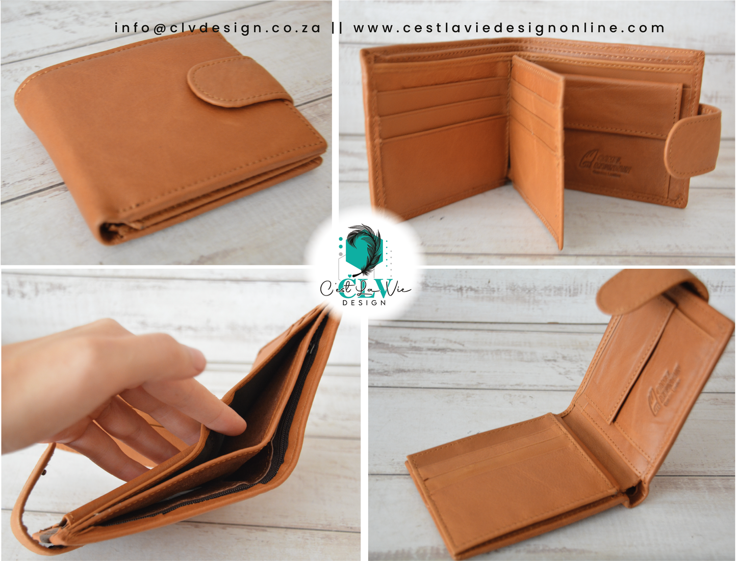 GENUINE LEATHER CAMEL MOUNTAIN WALLET - TAN COLOR