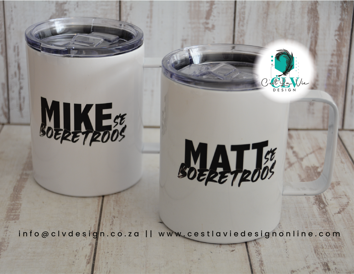 STEEL COFFEE MUG WITH PLASTIC LID