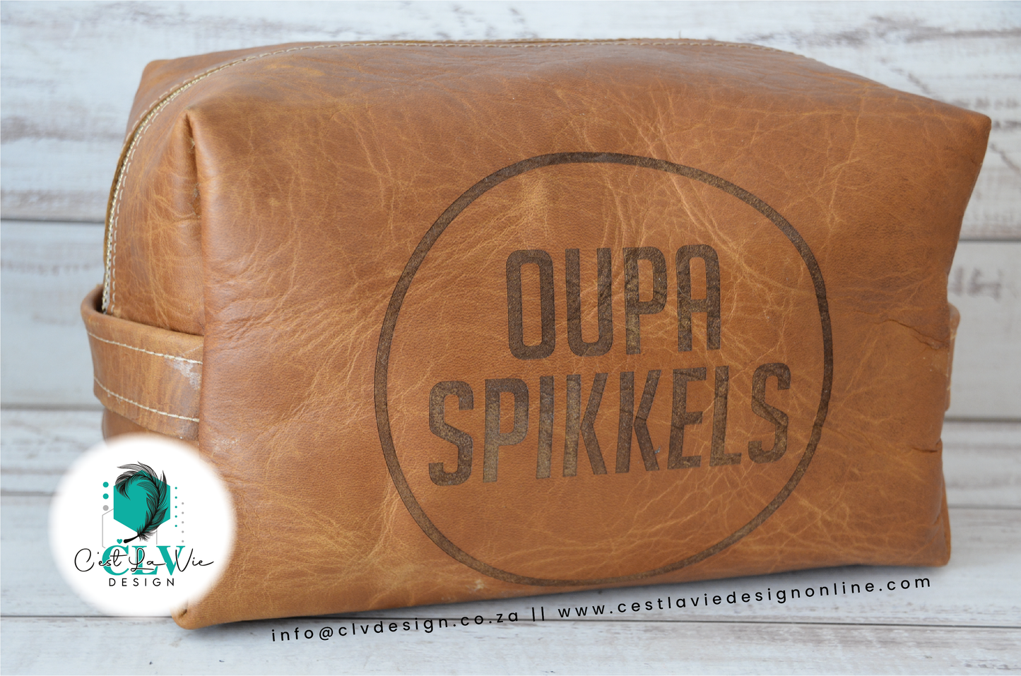 GENUINE LEATHER BOX TOILETRY BAG