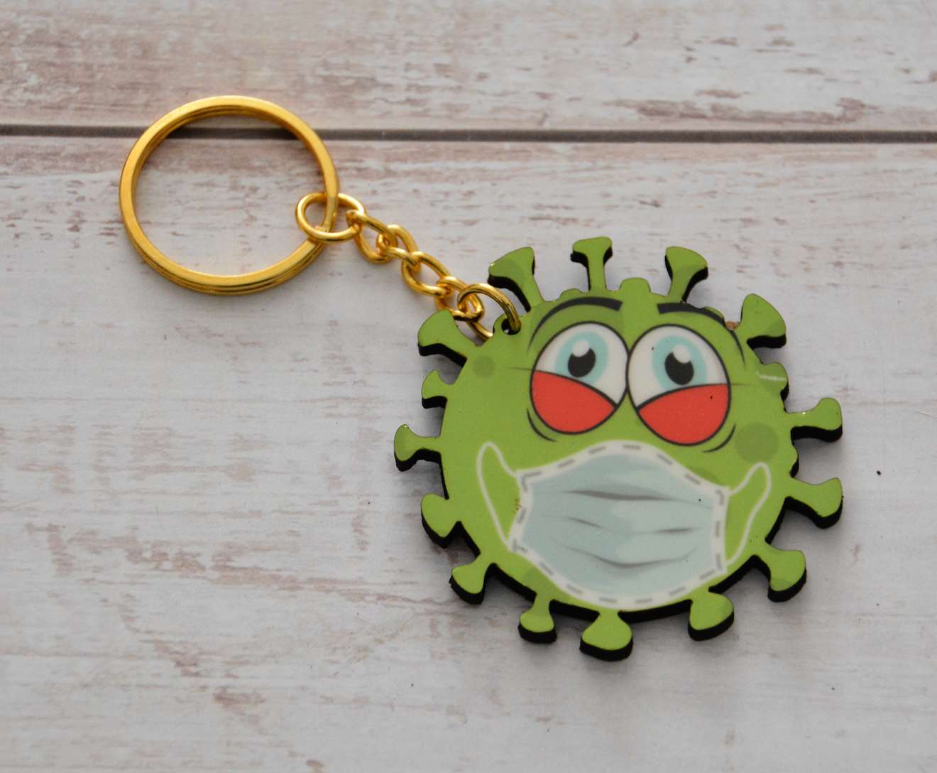 PRINTED WOODEN KEYCHAIN