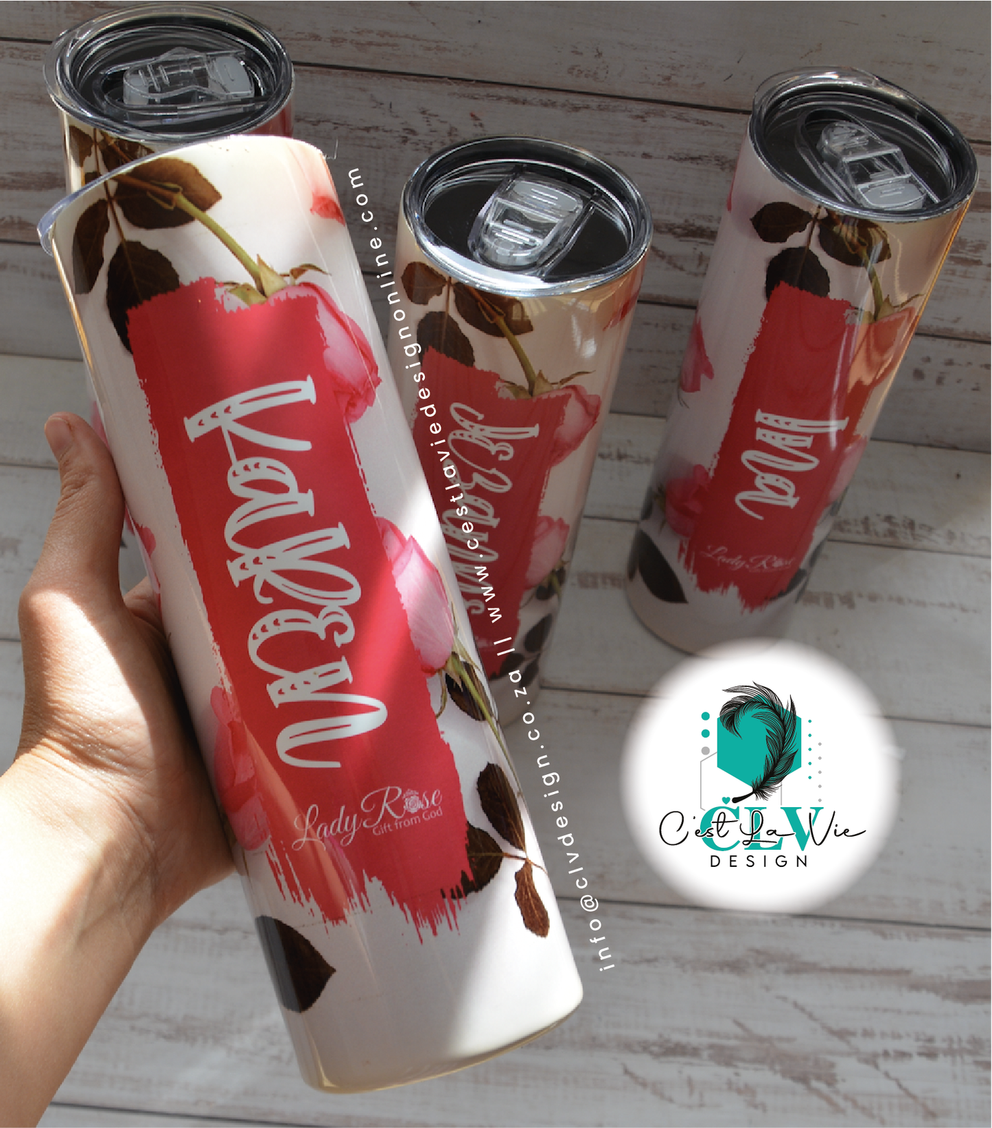 PERSONALISED STEEL SKINNY TUMBLER