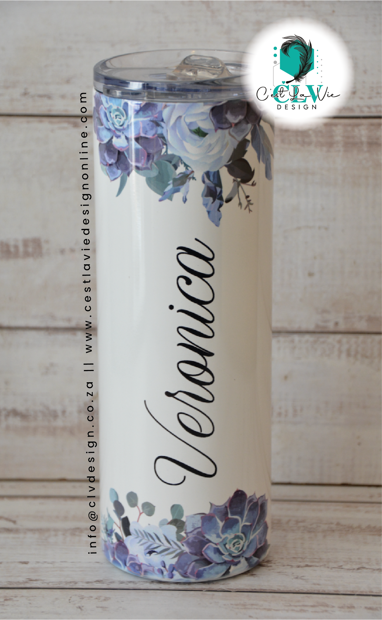 PERSONALISED STEEL SKINNY TUMBLER