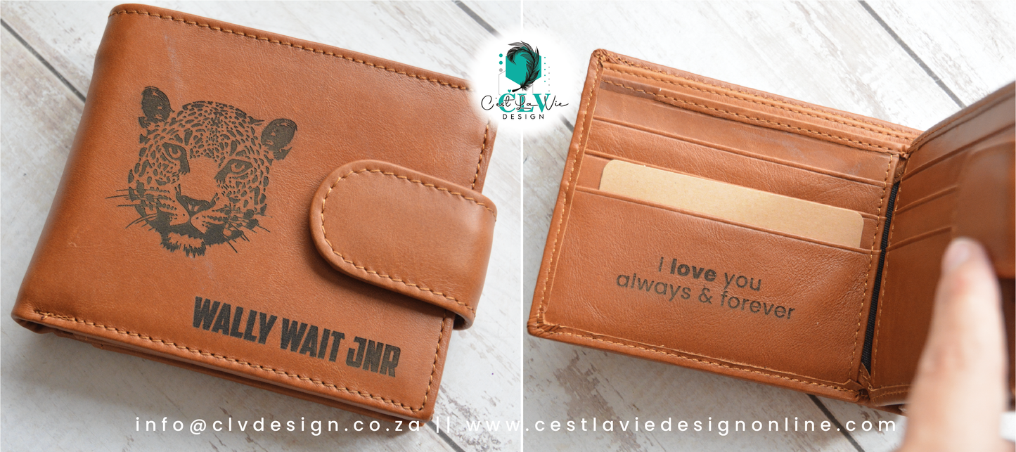 GENUINE LEATHER CAMEL MOUNTAIN WALLET - TAN COLOR