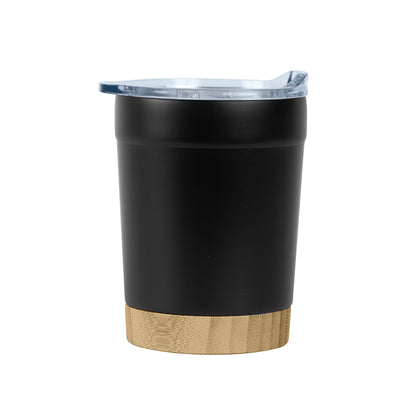 STAINLESS STEEL MUG WITH BAMBOO BASE