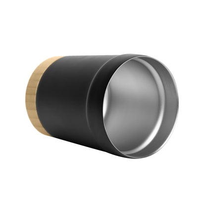 STAINLESS STEEL MUG WITH BAMBOO BASE