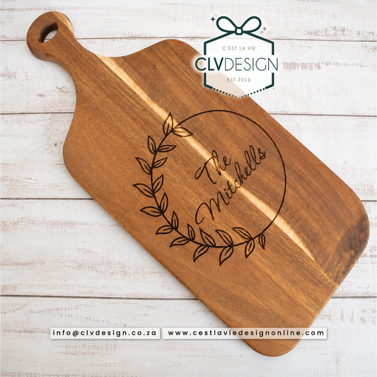 ACACIA WOOD PADDLE SERVING BOARD