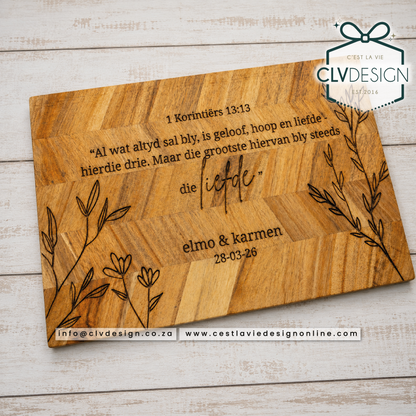 PERSONALISED ACACIA STEAK BOARD/CUTTING BOARD