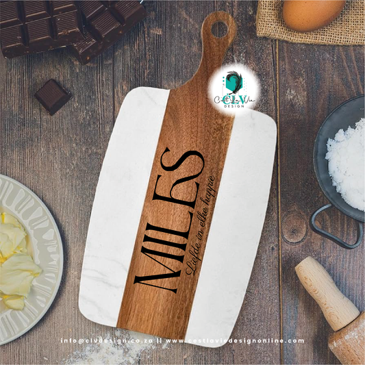 MARBLE AND ACACIA WOOD CUTTING BOARD (DIFFERENT SHAPES)