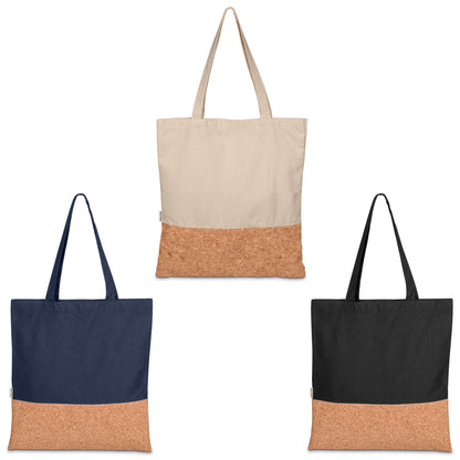 CORK AND COTTON SHOPPER TOTE BAG