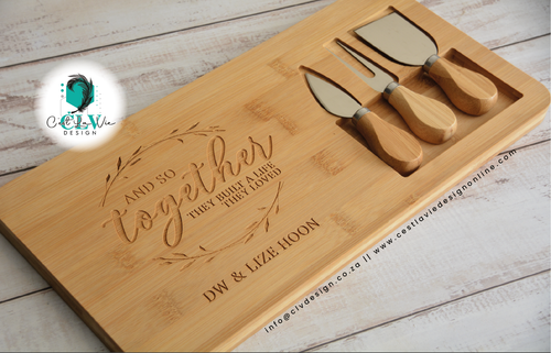 BAMBOO CHEESE BOARD SET