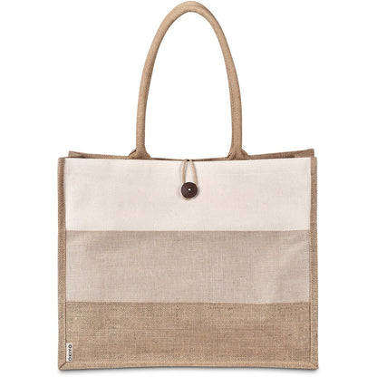 PERSONALISED FUKEI JUTE AND COTTON TOTE BAG