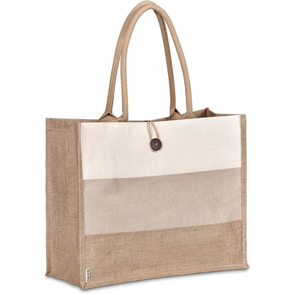 PERSONALISED FUKEI JUTE AND COTTON TOTE BAG